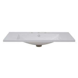 Bathroom Sink, Drop-In Vessel With 3 Holes 8" Centerset For Small Spaces - White