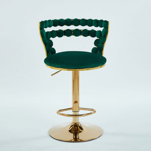 Modern Bar Chair With Iron Tube Legs, Soft Cushions And Comfortable Backrest (Set of 2)