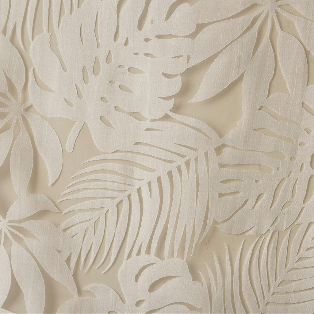 Palm leaf burnout window sheer