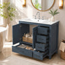 36-Inch White Modern Bathroom Vanity with Ceramic Sink