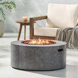 Wellington Round Iron Fire Pit with 40,000 BTU Output in Stone Gray