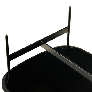 Modern Rectangular Rock Plate Coffee Table Open Space Design Golden Metal Frame Minimalist Living Room Center Table For Lounge Office - Black White