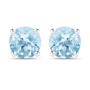 2.10 Carat Genuine Blue Topaz .925 Sterling Silver Earrings