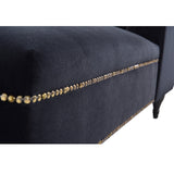 58" Velvet Chaise Lounge with Nailhead Trim and Solid Wood Legs