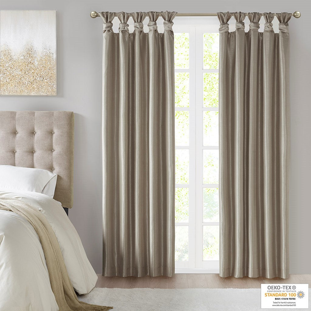 Twist Tab Total Blackout Window Curtain Panel Pewter 50x84' Blackout