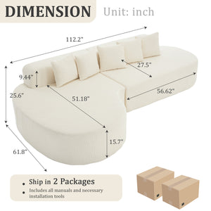 Boneless Couches for Living Room - White
