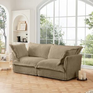 Modern Slipcovered 2-Seat Sofa Couches for Living Room