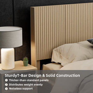 Modern Wide Wall Mounted Fluted Panel Headboard