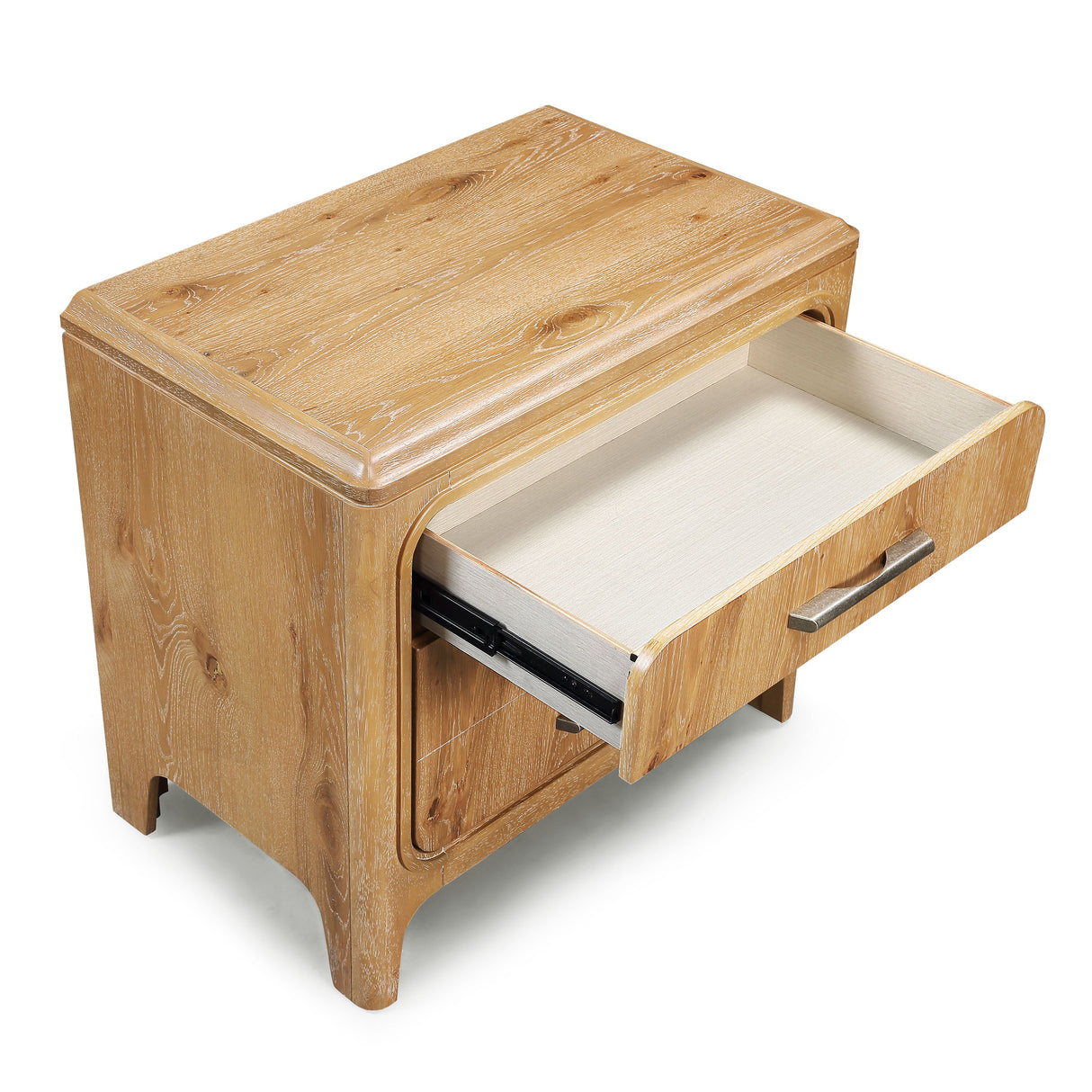 Velora Natural Wood 3-Drawer Nightstand