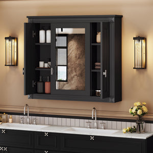 Wall Mounted Bathroom Cabinet With Mirror And 5 Shelves