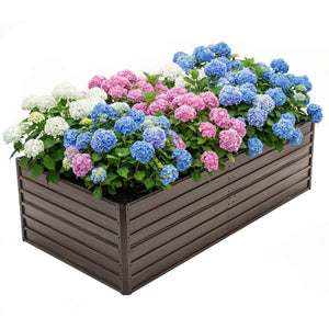 Woodgrain Galvanized Raised Garden Bed Kit with Metal Strength - Brown