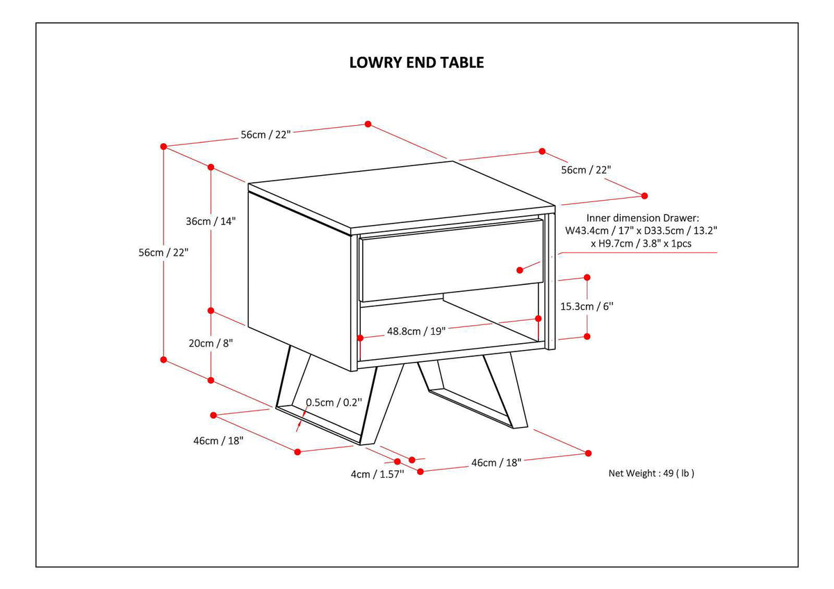 Lowry - Handcrafted End Table