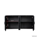 Cabinet With 4 Doors and 4 Open Shelves Freestanding Sideboard