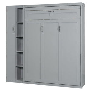 Murphy Wall Bed With Shelves, Wardrobe And LED Lights