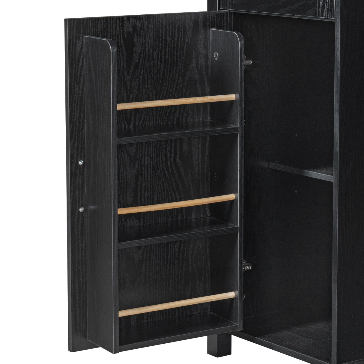 K&K 53.2" Farmhouse Fridge Cabinet with Power Outlet