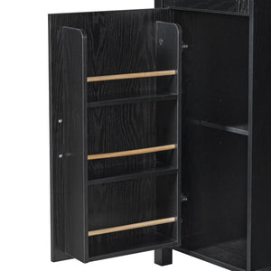 K&K 53.2" Farmhouse Fridge Cabinet with Power Outlet