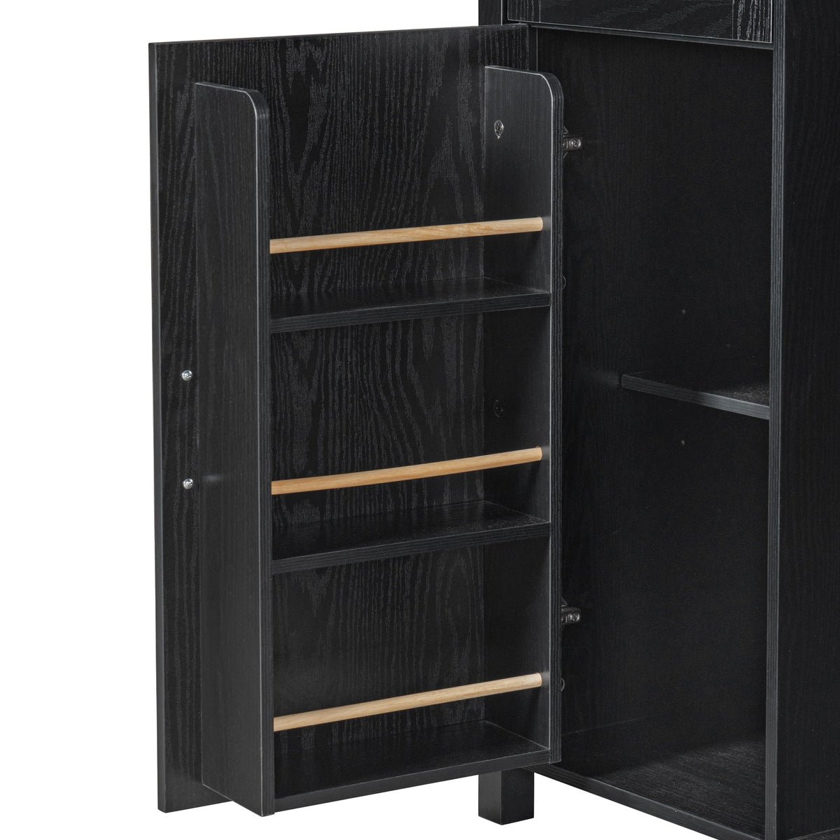 K&K 53.2" Farmhouse Fridge Cabinet with Power Outlet