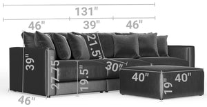 Remington - Modular Sofa And Cocktail Ottoman