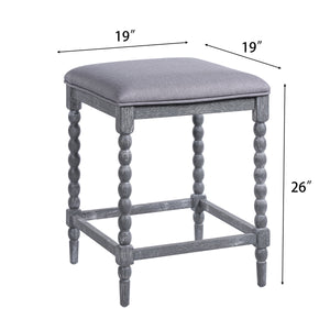 26" Counter Stools - Set of 2 with Upholstered Seat