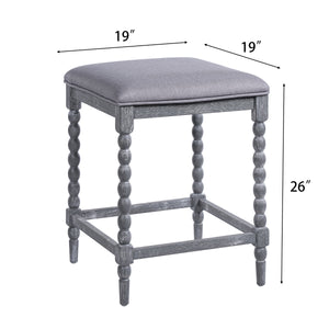 26" Counter Stools - Set of 2 with Upholstered Seat