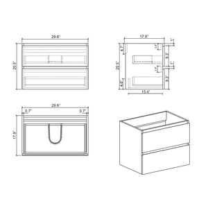 Alice - Bathroom Vanity With Sink, Wall Mounted, Floating