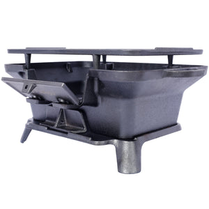 Oval Cast Iron Grill with Enamel Coating - Charcoal Tabletop Skillet