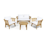 Patio Furniture Set: Outdoor Acacia Wood Patio Club Chair with Table