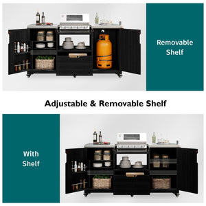 K&K 66.5' Outdoor Kitchen Island for Big Green Egg Grills