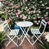 3 Piece Patio Bistro Set Of Foldable Round Table And Chairs