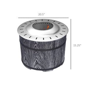 Smokeless Fire Pit with Fireproof Mat, 20" Barrel Style Portable Wood Burning Firepit