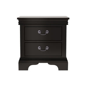 Wood Nightstand with 2 Drawers - Traditional Accent Table - White, Black, or Dark Brown