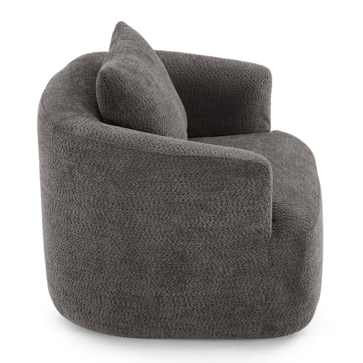 360° Swivel Barrel Sofa Chair With Throw Pillow, Upholstered Accent Chair