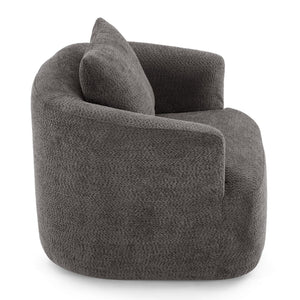 360° Swivel Barrel Sofa Chair With Throw Pillow, Upholstered Accent Chair