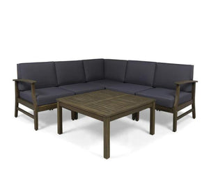 Perla 6-Piece Dark Grey Outdoor Sofa Set
