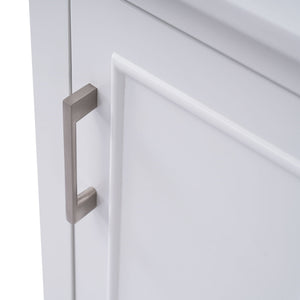 Modern Small Bathroom Vanity Cabinet With Ceramic Basin, Ample Storage, 1 Soft Close Door