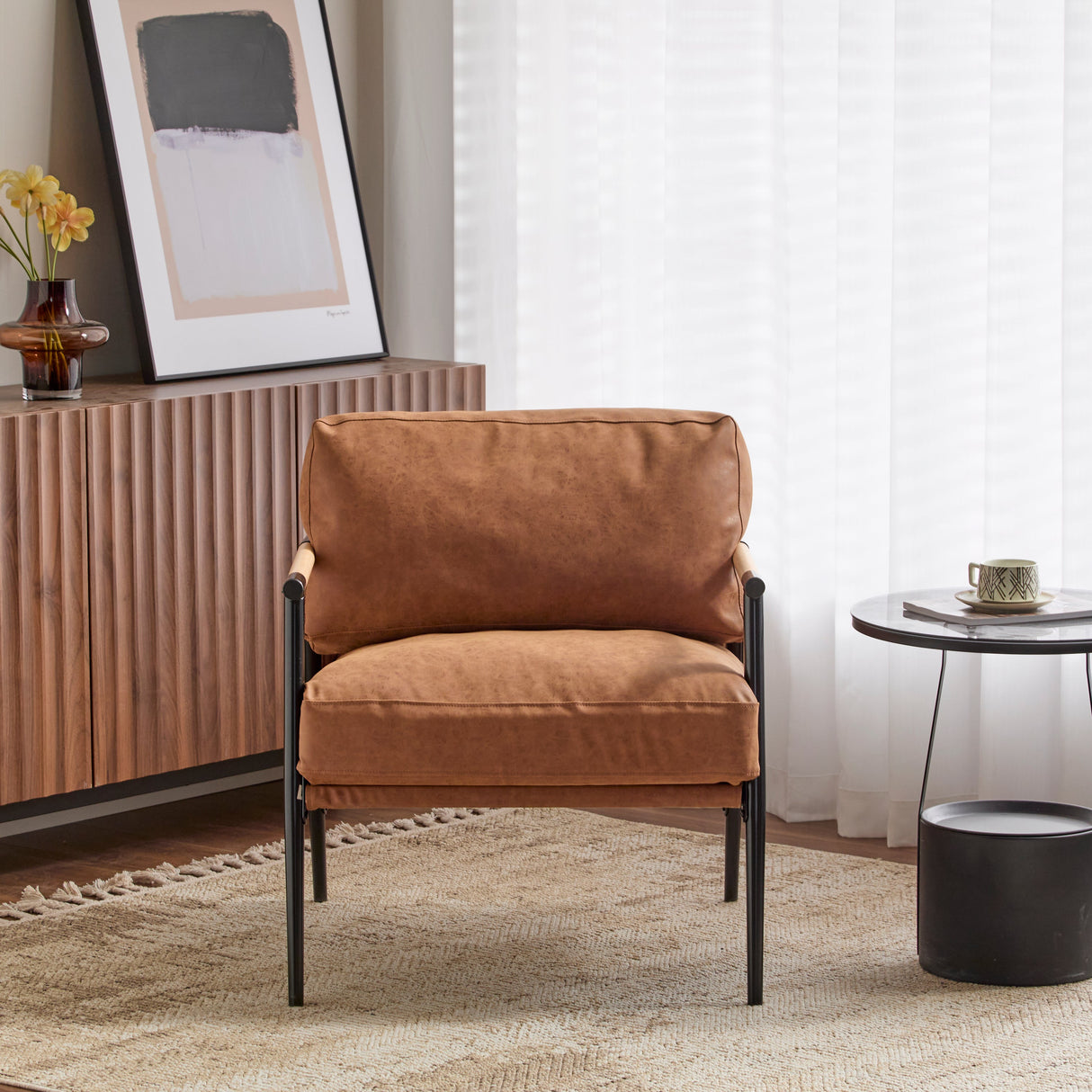 Portwyn Modern Accent Chair with Plush Cushions