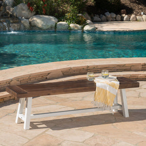 Tranquilizer - Outdoor Acacia Wood Bench With Slat Panel Design