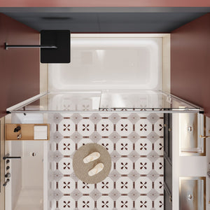Single Sliding Shower Door For Bathtub With And Handle - Chrome