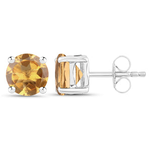 2.00 Carat Genuine Citrine .925 Sterling Silver Earrings