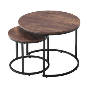 Nesting Coffee Table Set of 2, 23.6 in Round Coffee Tables