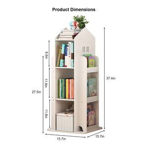 4-Tier Rotating Bookshelf for Bedroom and Living Room