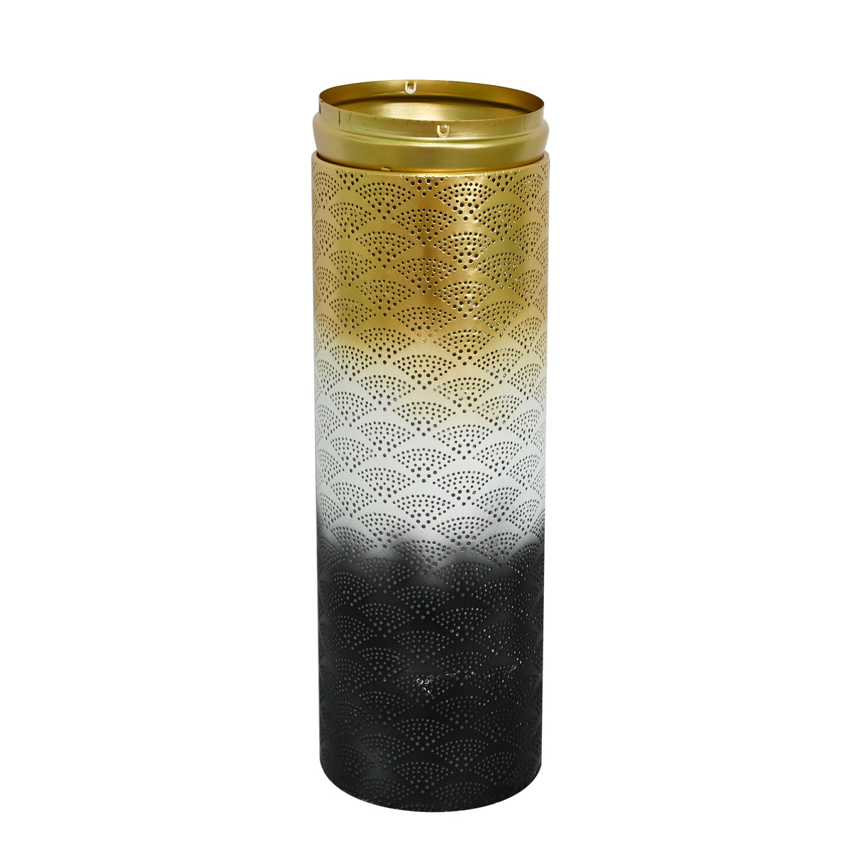 Decorative Metal Vases Set of 3, Leaf Pattern Floor Vases