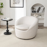 Winnie Modern Teddy Fabric Swivel Barrel Chair