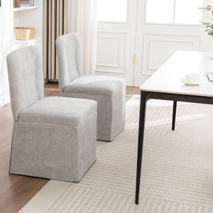 Linen Dining Chairs - Modern Fabric Side Chairs for Dining Room