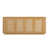 Contemporary Wave Shaped TV Stand With Rattan Doors