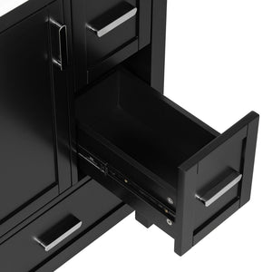 Bathroom Vanity With Sink, Soft-Close Doors, Double-Layer Shelf And 3 Drawers
