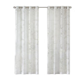 Palm leaf burnout window sheer