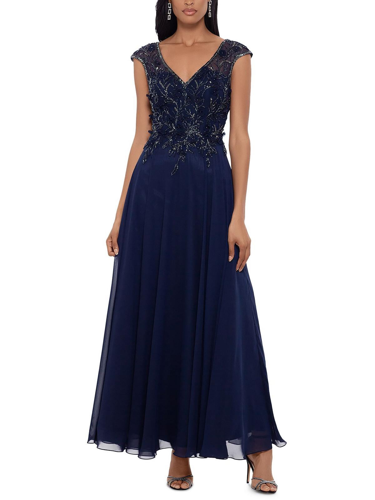 Xscape Women's Beaded Chiffon Fit & Flare Dress Size 10