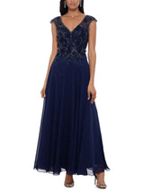 Xscape Women's Beaded Chiffon Fit & Flare Dress Size 10