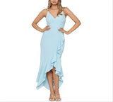 Xscape Women's Ruffled Hi-Low Evening Dress Size 4 Color TBD